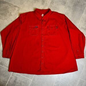 Lapco FR Flame Resistant Shirt Men’s 7XL Long Red CAT 2 NFPA 2112 Button Up